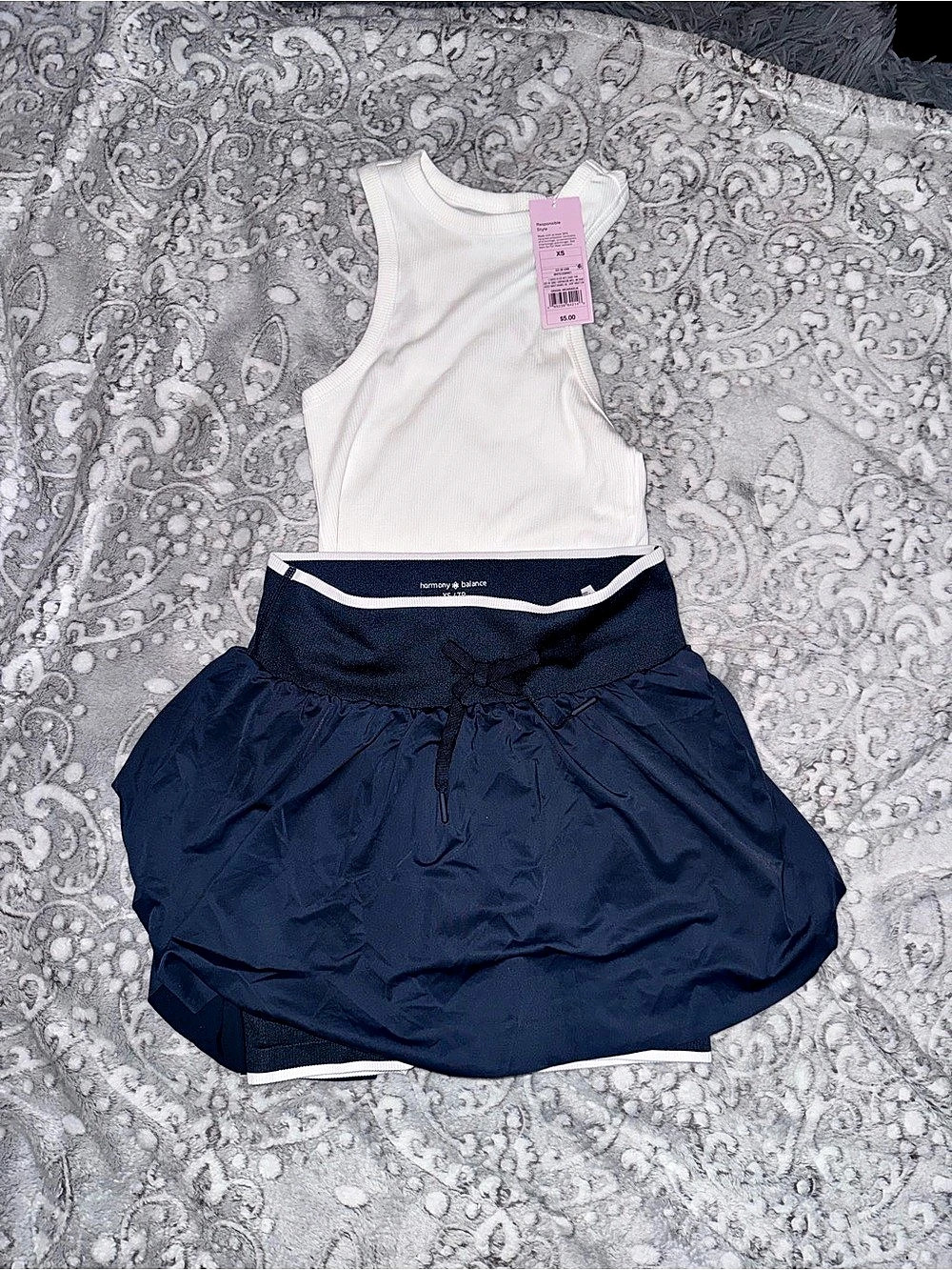 Harmony Balance Hot Skort With Athletic Shorts in Blue & White Size XS NWT